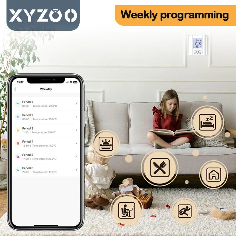 Zigbee Thermostat Tuya WiFi Smart Remote Temperature Programmable Controller  for Floor Heating Water Gas Boiler Alexa Google