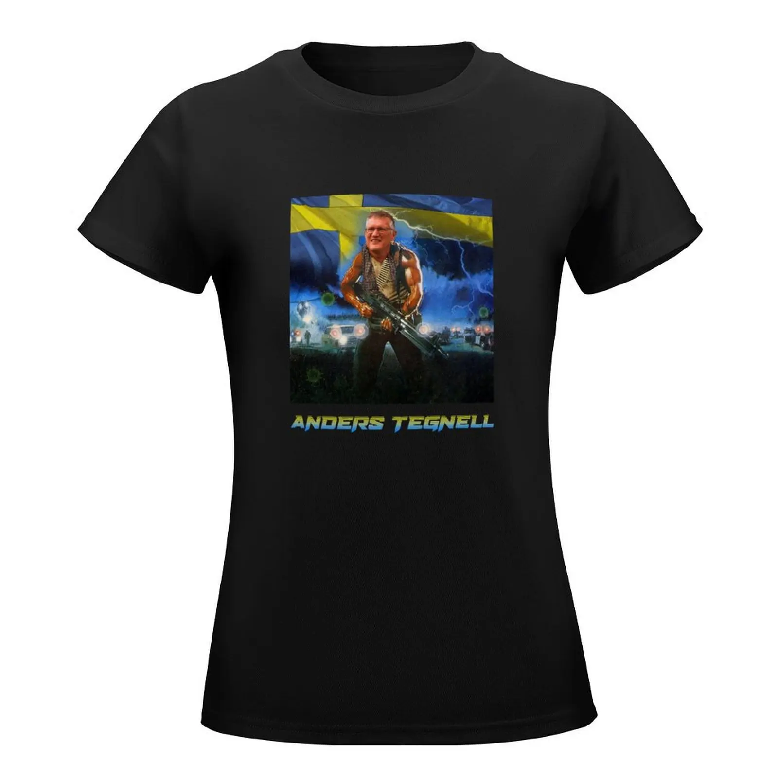 Anders Tegnell : Action Hero Sweden T-Shirt Short sleeve tee vintage clothes graphic t-shirts for Women