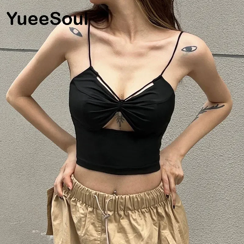 Black Women Crop Tops 2023 New Summer Sleeveless Sexy Corset Top Y2K Casual Sweet High Street 90s E Girl Tank Top Women Clothing