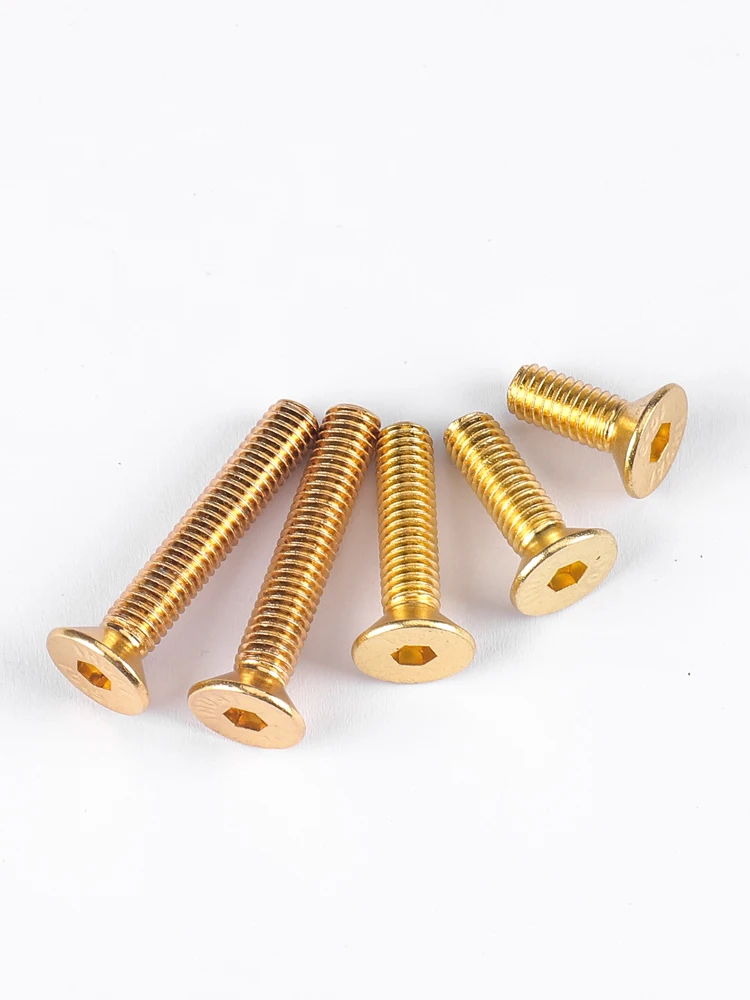 M2 M2.5 M3 M4 M5 DIN7991 Countersunk Flat Head Hex Hexagon Socket Screws Alloy Steel Titanium Plating Gold Screw