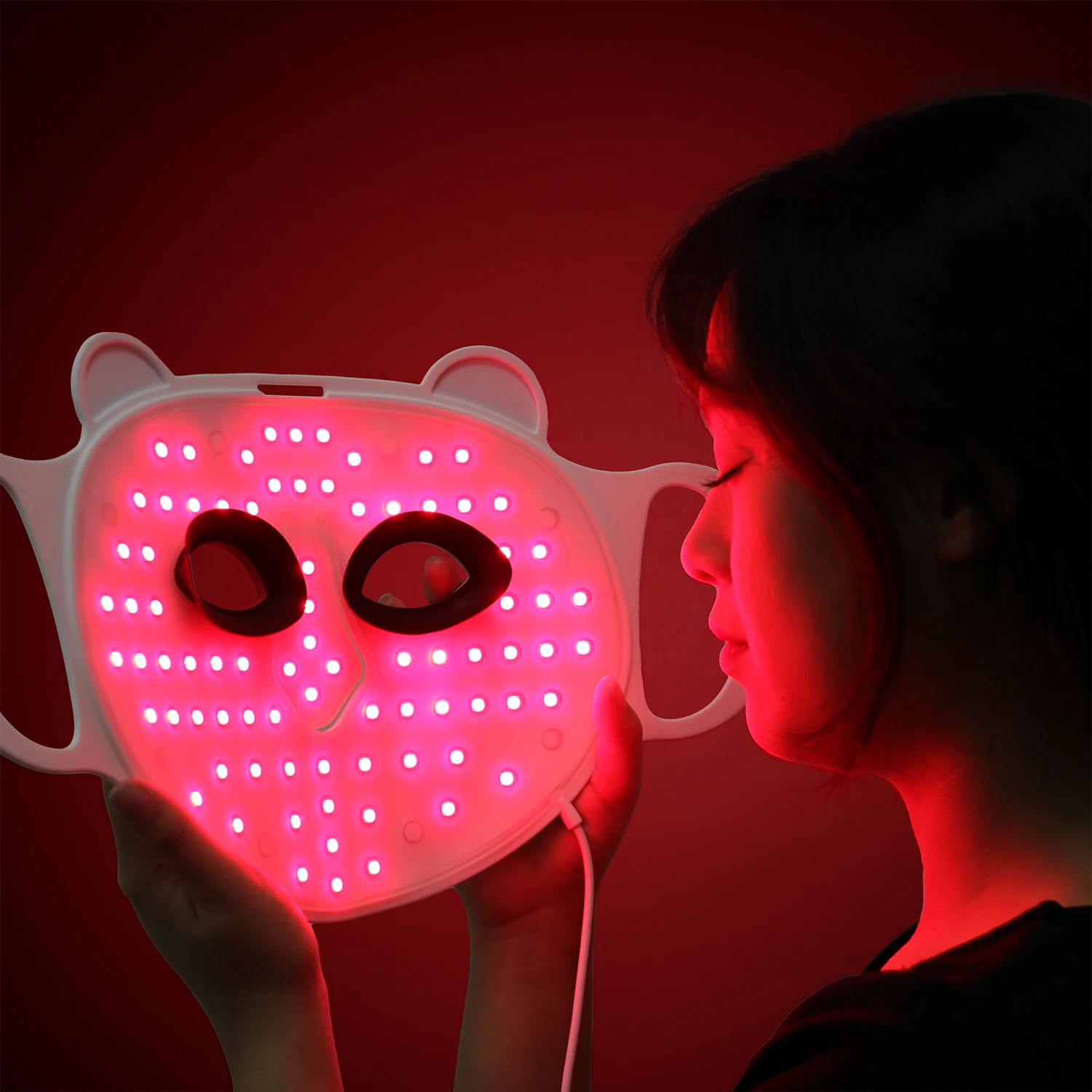 LED Hand Held Face Light Therapy 4 Color Skin Rejuvenation Facial Mask Light Anti Aging Skin Tightening Wrinkles US/AU