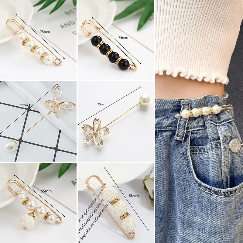 Pants Waist Buckle Pin Women\'s Trousers Skirt Tighten Clip Button Brooch Adjustment Waist Size Fixed Clothes Accessories