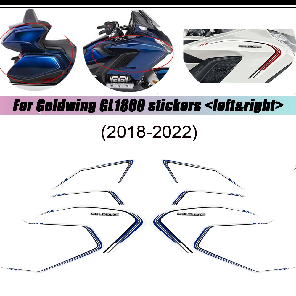 For HONDA Goldwing GL1800 GL 1800 Motorcycle Kit Tank Pad Protector Fairing Fender Body side box Stickers Stickers 2018-2022