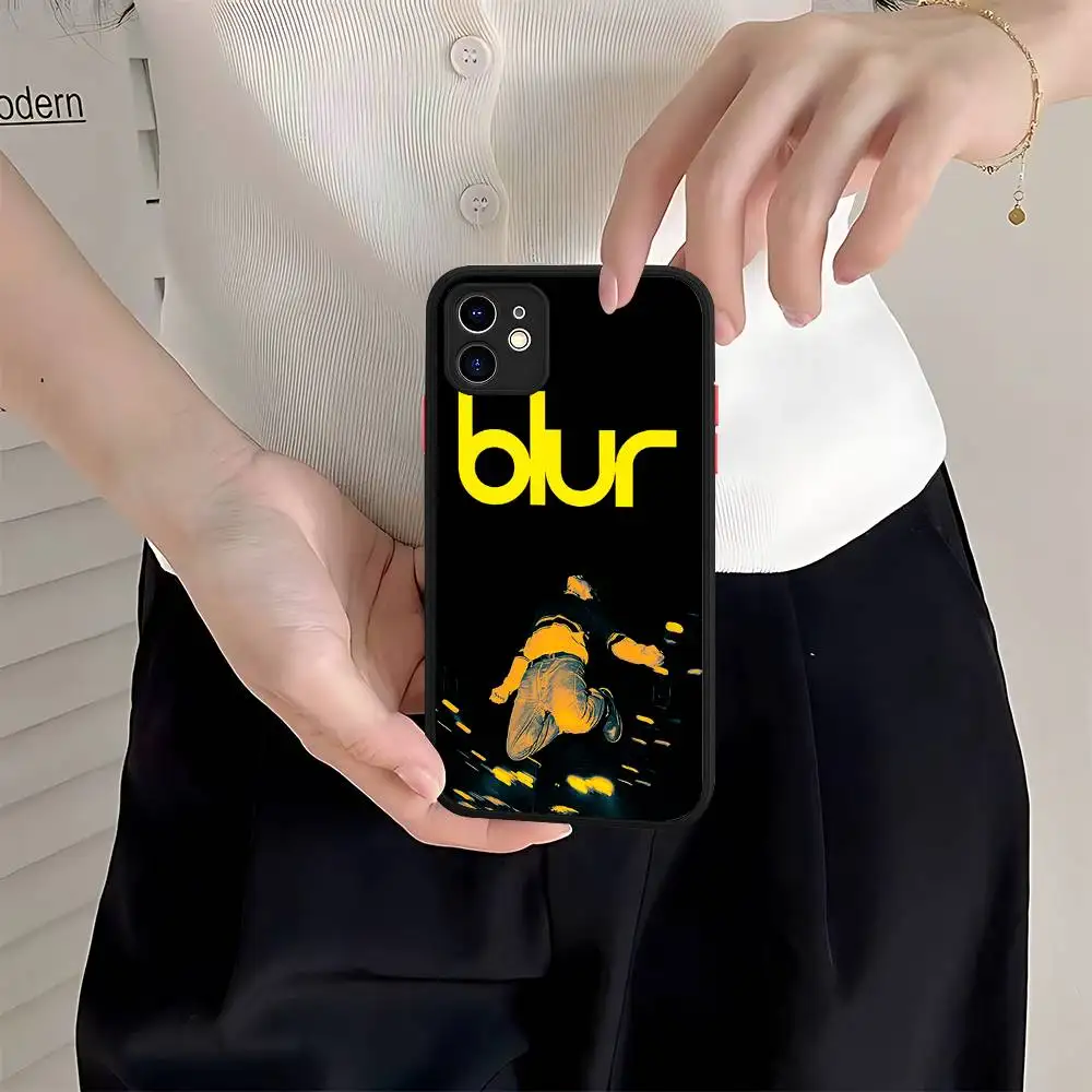 เคสโทรศัพท์ Band B-Blur สำหรับ iPhone 14 11 12 13 Mini Pro Max 8 7 Plus X XR XS MAX แบบด้านโปร่งแสง