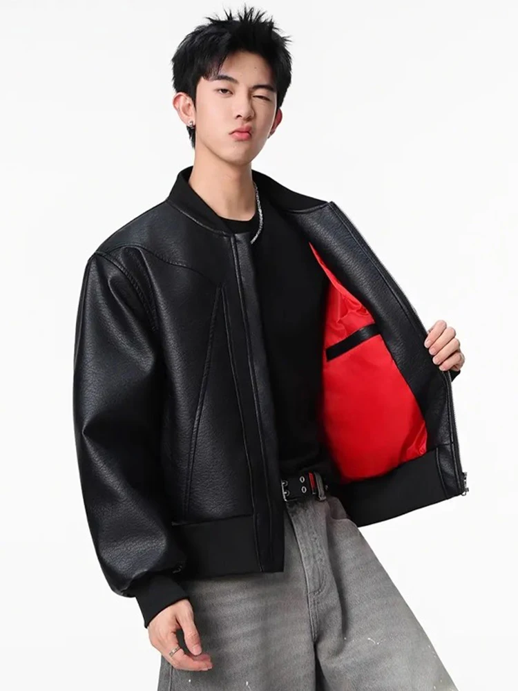 

Мужская осенняя куртка из искусственной кожи American Sle, высококачественная крутая мотоциклетная летная куртка, свободная посадка на молнии