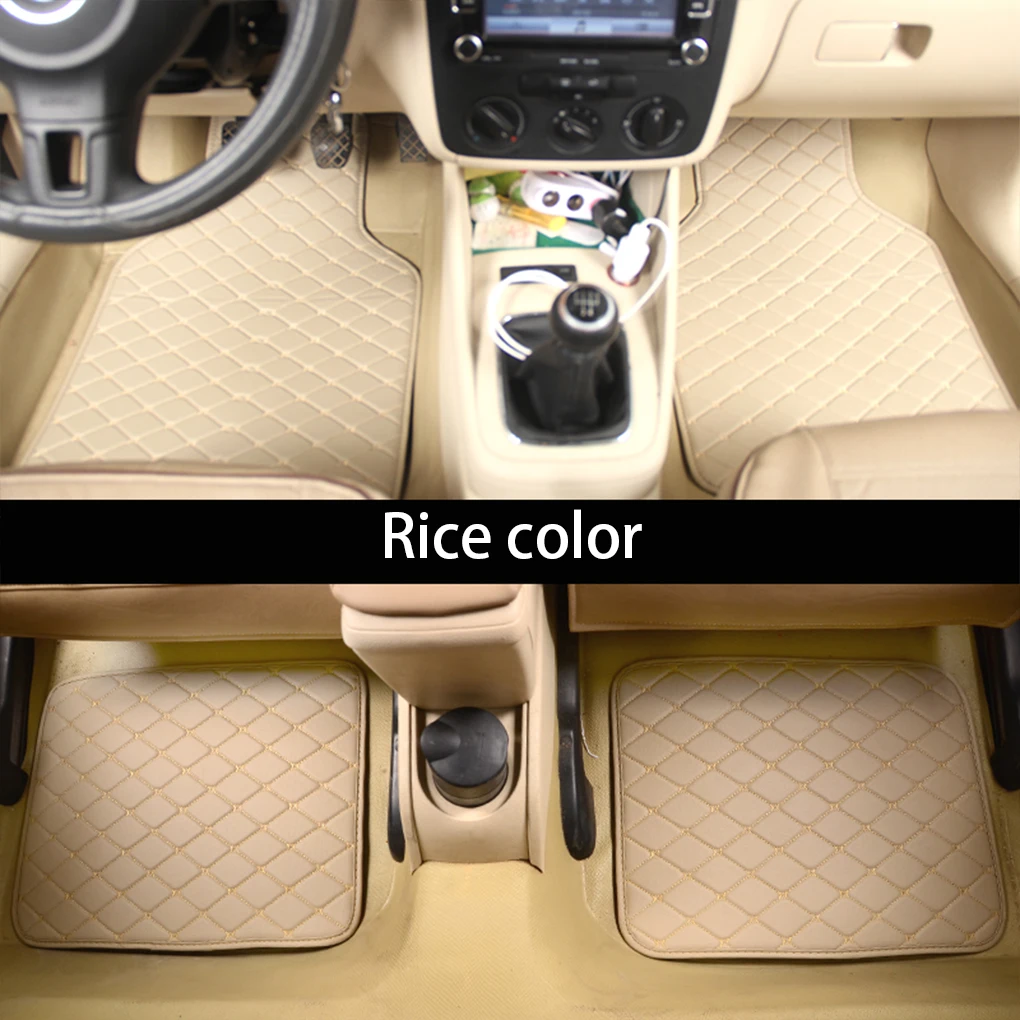 4 Pieces Car Floor Mats Automotive Interior Stepping Liner Foot Pad Automobile Carpet Front Rear Washable Mat