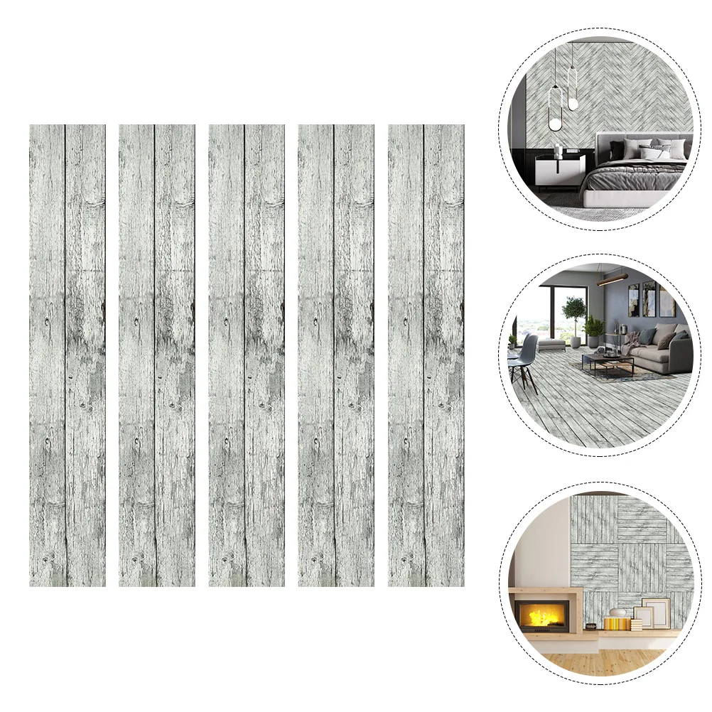 Retro Wallpaper Wood Grain Board Stickers Flooring Tiles Peel and Planks Laminate Decor