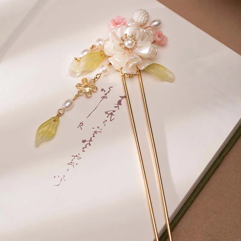Chinesische Hanfu Haar Stick Haarnadel Ohrringe Haar Zubehör Set Lange Fransen Vintage Haarnadel Blume Handgemachte Hochzeit Haar Schmuck