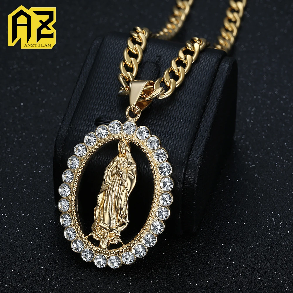 

Anztilam Marry Подвески No Fade Нержавеющая сталь 316L Подвеска Iced Out с длинной цепочкой Ожерелья для мужчин Ювелирные изделия в стиле хип-хоп