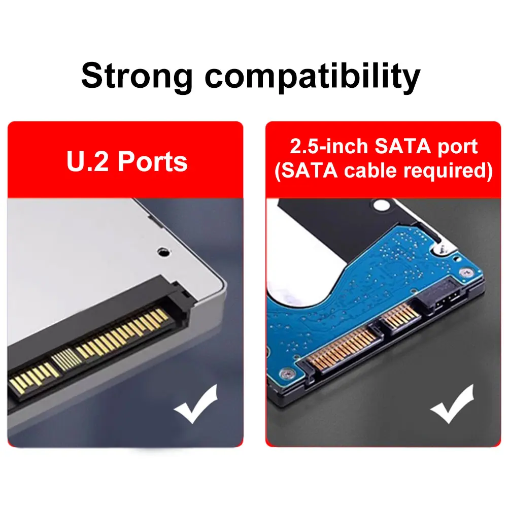 Scheda adattatore SSD SATA da 2,5 pollici U2 NVME a 4 porte Supporto scheda madre PCIe X4x4x4x4 PCIe X16 Biforcazione U.2 Adattatore PCIe per PC