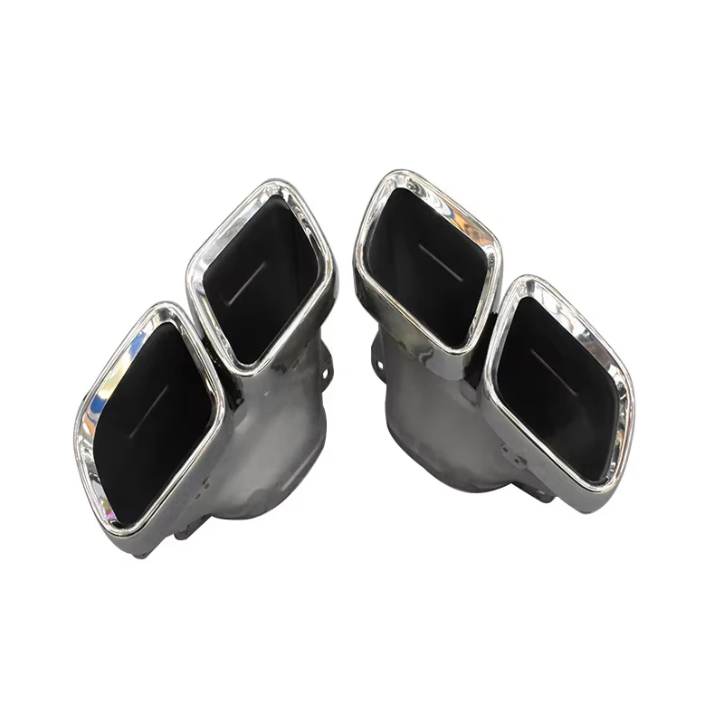 For Mercedes-Benz AMG GT63 Stainless Steel Silver Rectangular Exhaust Pipe Tip Nozzle Muffler Exhaust Pipes