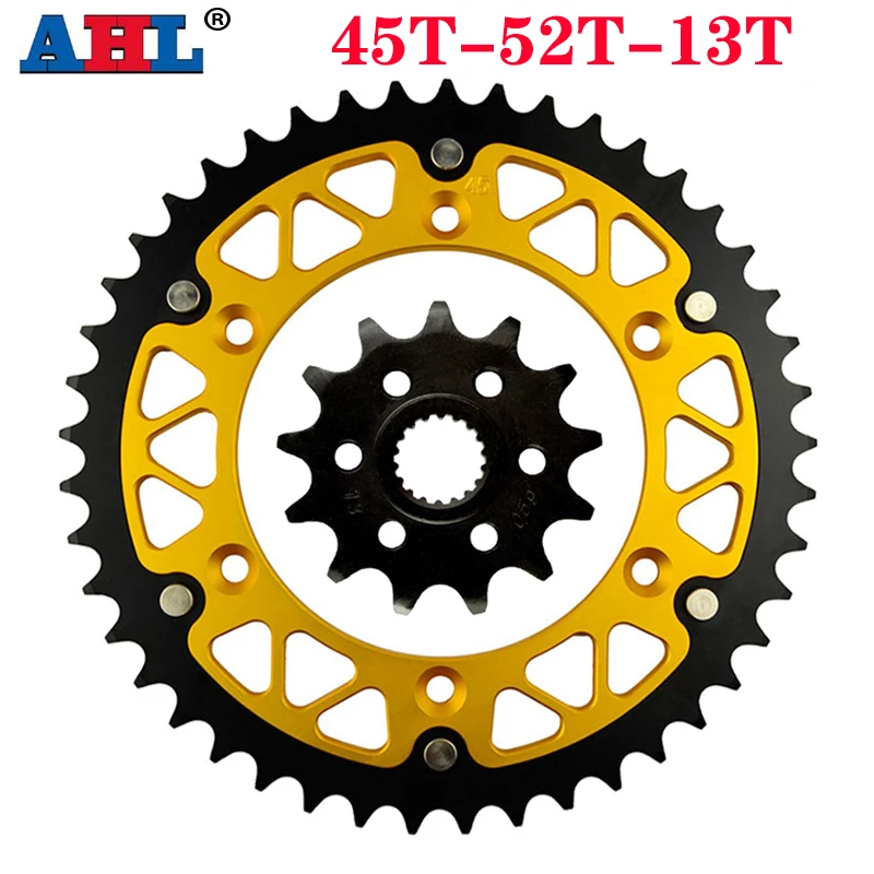 Motorcycle 45T~52T 13T Front & Rear Sprocket For SUZUKI RM125 RM-Z250 RMZ250 N P R S T K6 K7 K8 K9 L0 L1 K4 K5 K1 K2 K3 RMZ 250