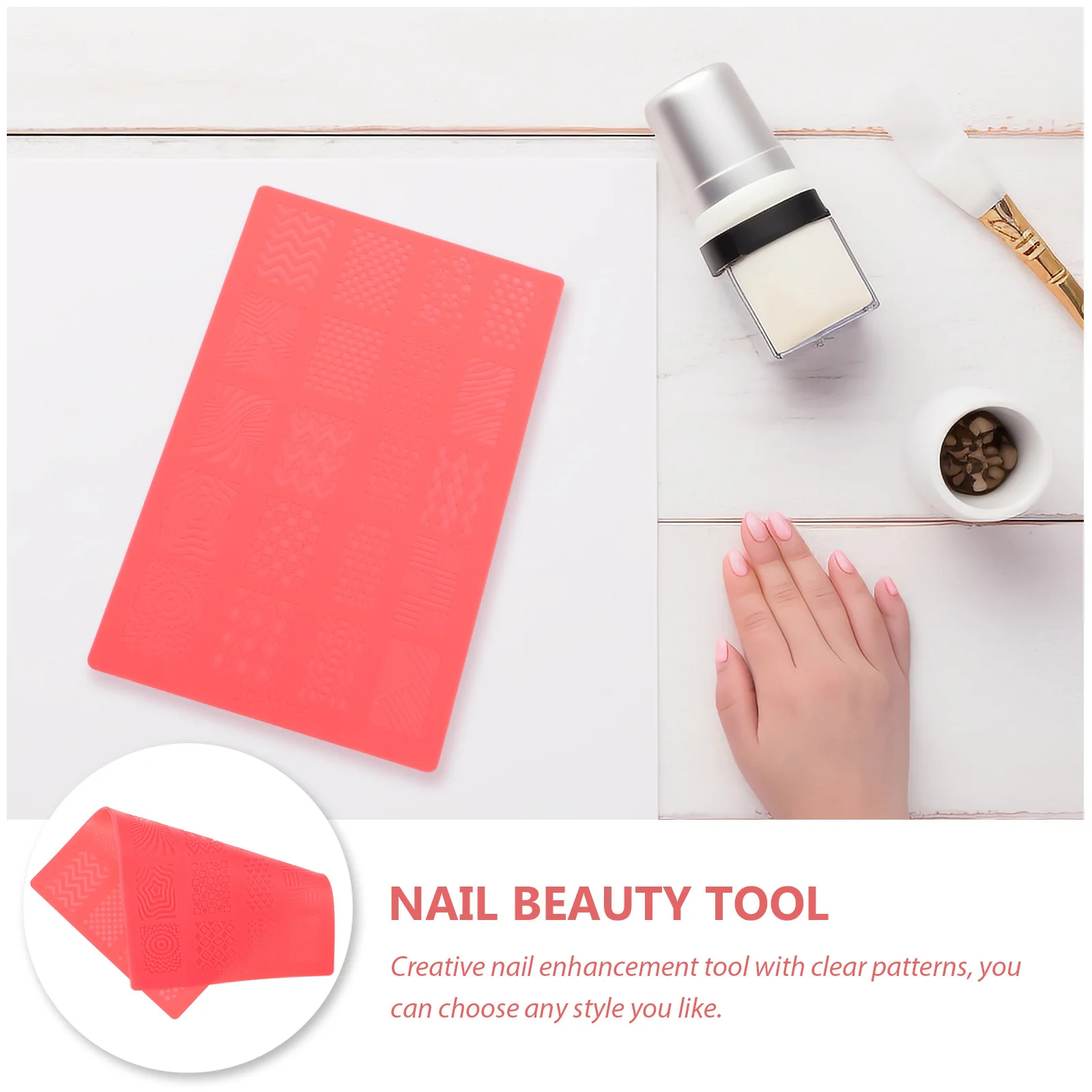 1개 엠보싱 프린트 DIY 플레이트 3D 매니큐어 몰드 아트 스탬핑 플레이트 3D 네일 아트 액세서리 플레이트 네일 용품