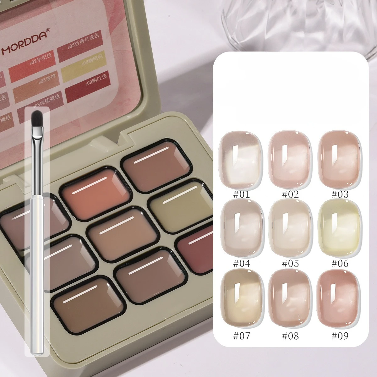 Smalto per unghie gel solido a 9 colori Smalto per unghie gel UV colorato Smalto gel per unghie Palette Crema per manicure Vernici semipermanenti