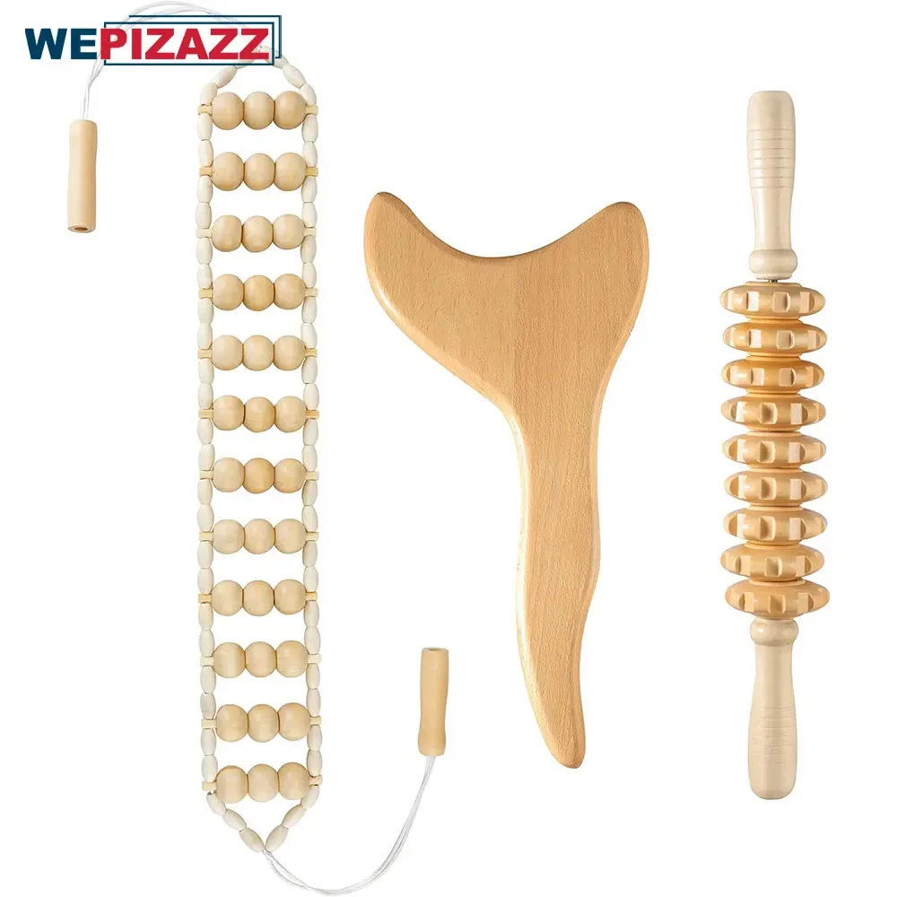 

Wood Therapy Massage Tools, Lymphatic Drainage Massager, Professional Home Massager Body Sculpting Tools for Muscle Pain Relief