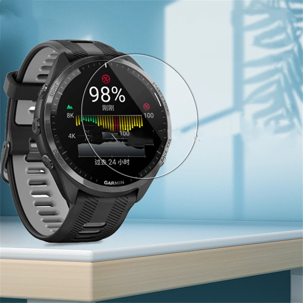 Tempered Glass Screen Protector for Garmin Forerunner 965 Smart Watch Anti-Scratch Resistant HD Clear Protective Film