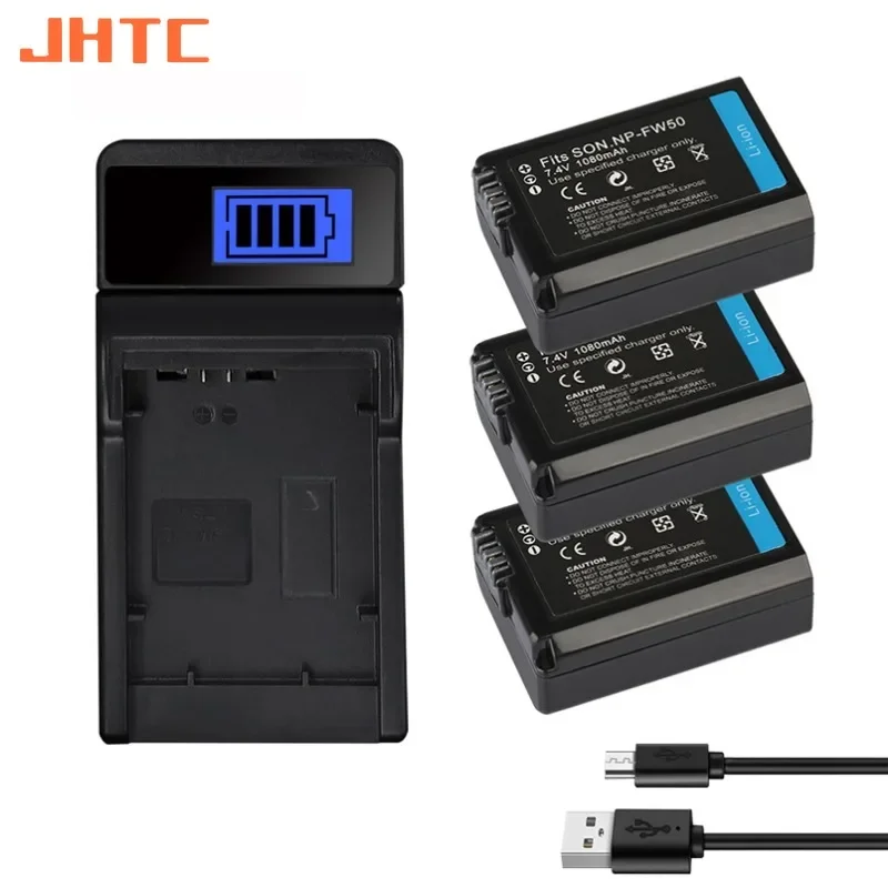 NP-FW50 Battery Charger 1080mAh For Sony a6500 a6300 a6000 a5000 a3000 a7m2 a7r2 S2 NEX-3 NEX-5 NEX-7 A33 QX1 NPFW50 Batteries