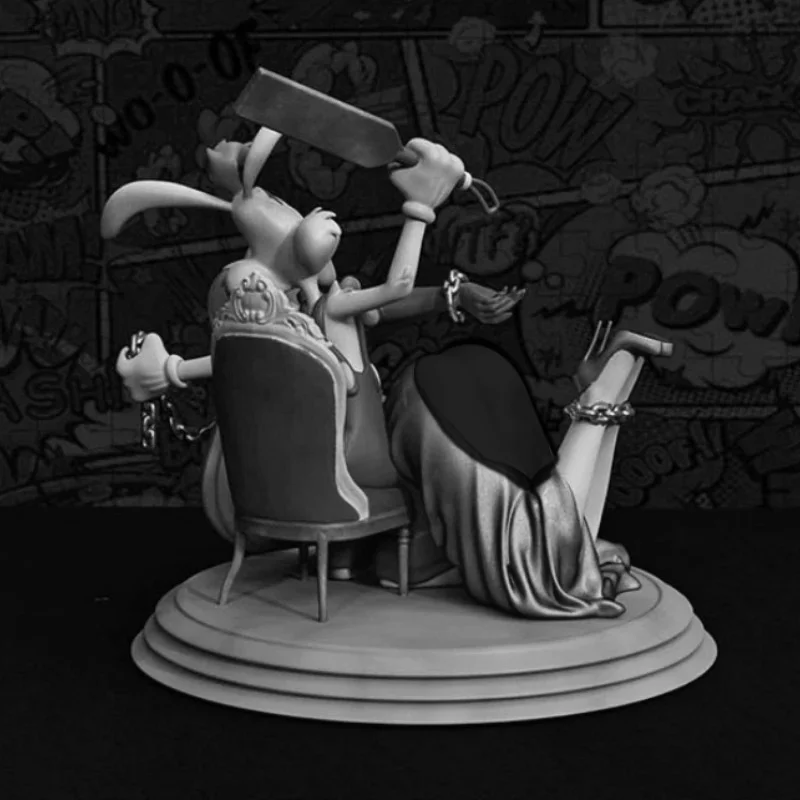 

1/24 Scale DieCast Resin Figure Model Kit Cartoon Rabbit and Girl Hobby Miniature Toy Unassembled Unpainted DIY Diorama