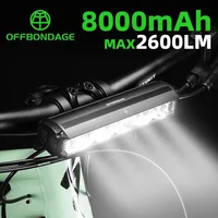 OFFBONDAGE-luz frontal para bicicleta, 2600 lúmenes, 8000mAh, linterna impermeable, carga USB, accesorios para lámpara de Ciclismo de Carretera MTB