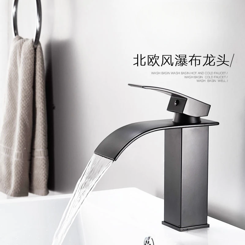 Top Basin, Bottom Basin, Waterfall Faucet, Black, White, Gold, Painted Hot and Cold Basin, Faucet, Washbasin.