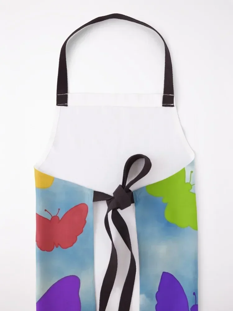 heather rainbow butterfly Apron Kitchen Special Accessories kitchen clothes for men Kitchen New 2022 Year Utensils Apron