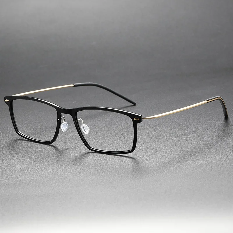 

Denmark Lightweight Glasses Frame Women Optical Titanium 6544 Designer Screwless Nylon Square Business Blue Light Men Eyewear