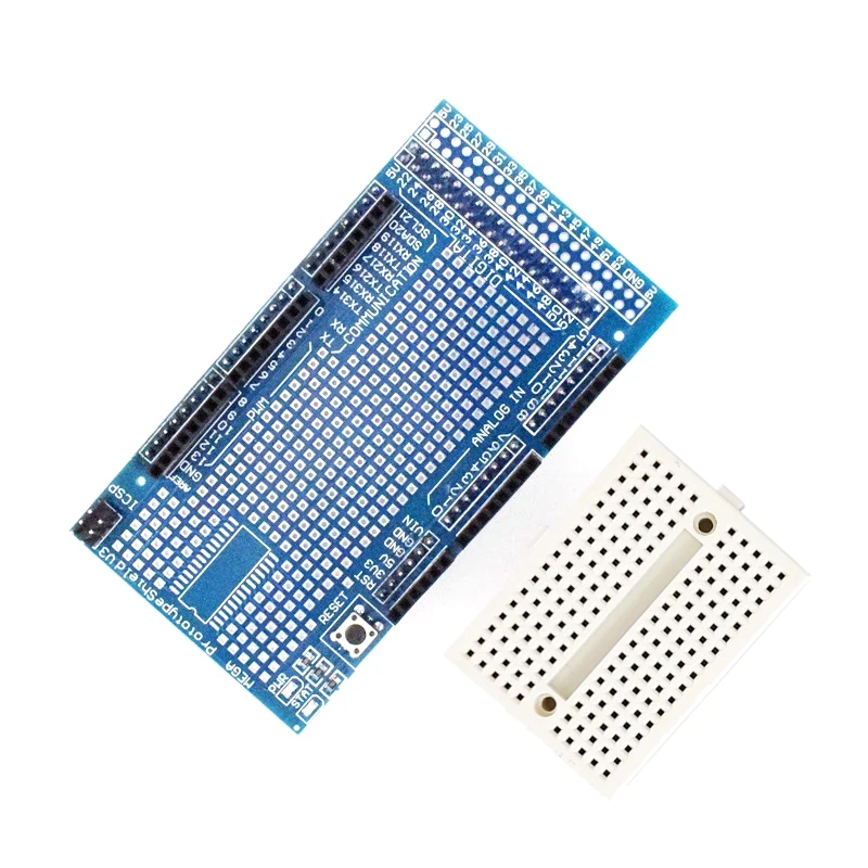 MEGA 2560 R3 Proto Prototype Shield V3.0 Expansion Development Board + Mini PCB Breadboard 170 Tie Points for arduino DIY