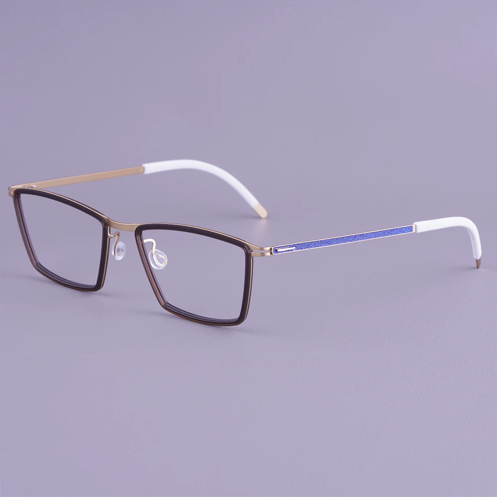 

Men Fashion Square Titanium Glasses Frame Brand Design Luxury Women Handmade Ultralight Eyeglasses Retro Gold Spectacles Gafas