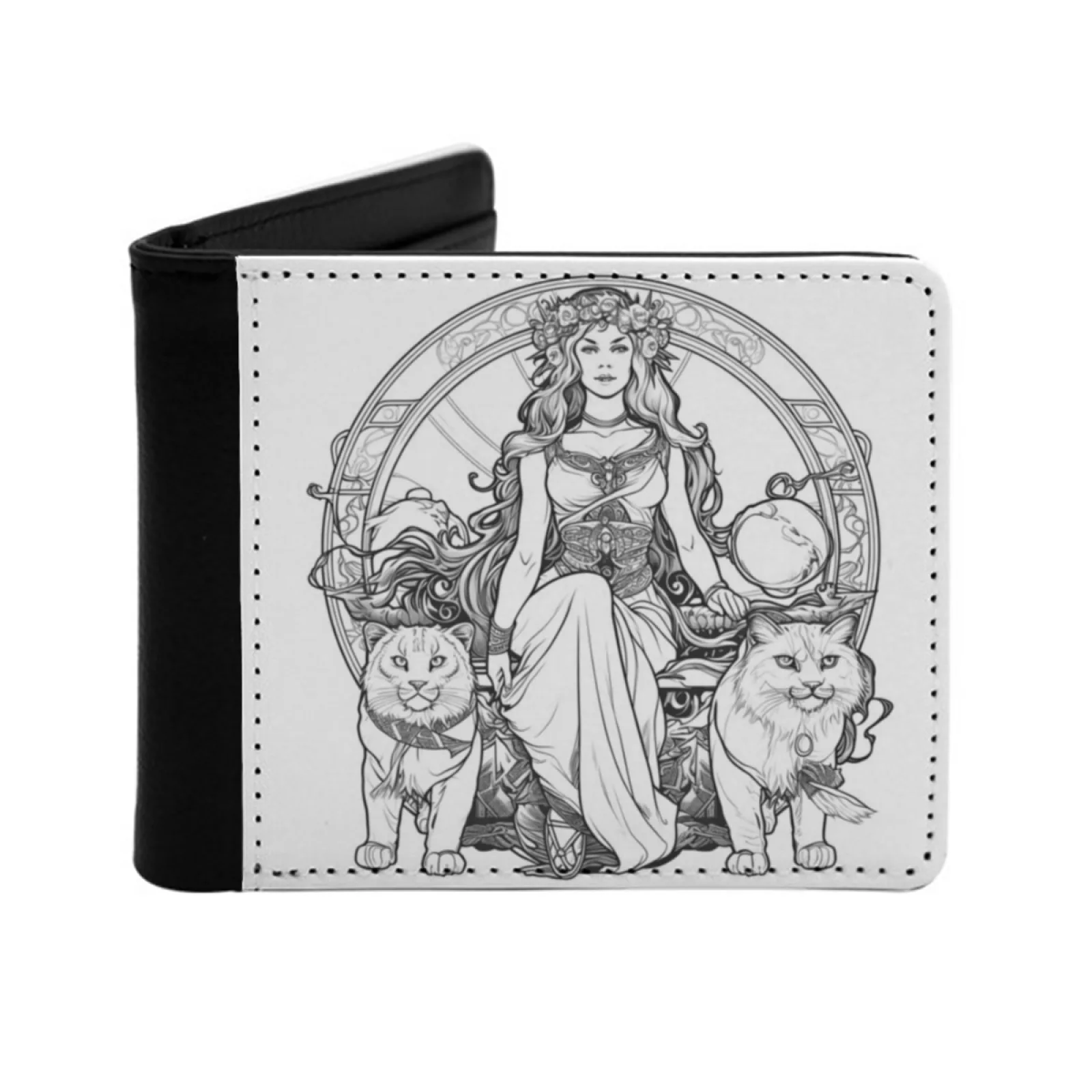 Nordic Mythology Black And White High Quality New Print Wallet Short Men Wallets Credit Card Holder Purses Norse Mythology