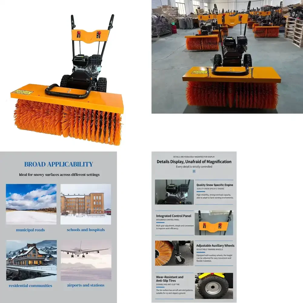 DAEN Snow Cleaner Road Sweeper China Factory Economic Powered Snow Power Broom Dust Cleaner Road Sweeper Machine