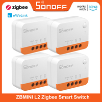 SONOFF ZBMINI L2 Extreme ZigBee Smart Switch No Neutral Wire Required DIY Two-Way Control with Zigbee Hubs Bridge Alexa Google