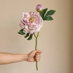 Large Silk Peony Artificial Flowers High Quality Simulation Peony European Style Fake Flowers Bouquet For Wedding Home Decor 1PC