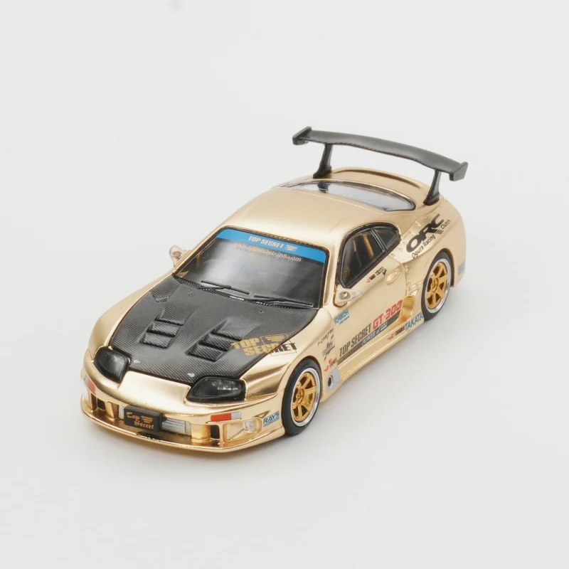 

XCARTOYS POP RACE В НАЛИЧИИ 1:64 TOP SECRET GT300 SUPRA A80 ХРОМ ЗОЛОТО Открываемый капюшон Литая под давлением модель автомобиля Коллекция игрушек