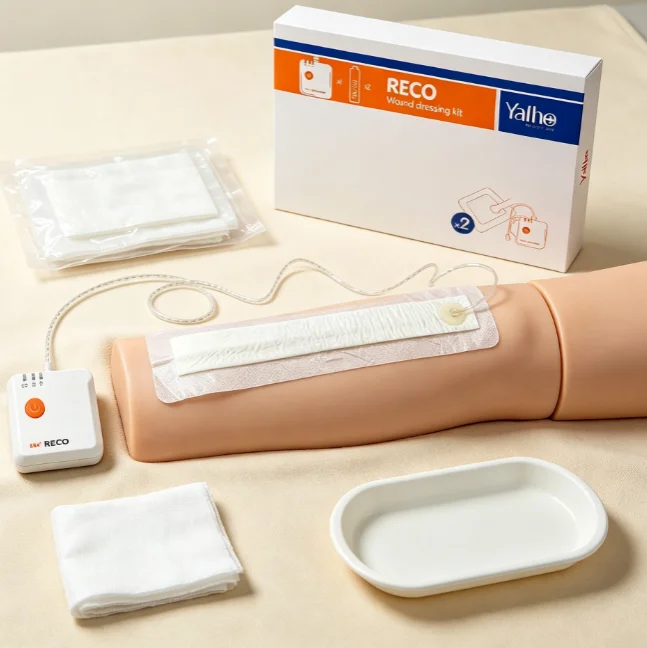 Compact NPWT Vacuum Wound Therapy Kit Reusable Pump With Disposable Foam Dressing For Wound Healing Treatment