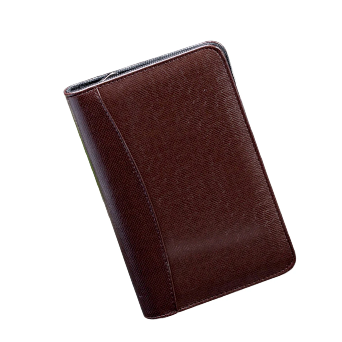 

Loose-leaf Calculator Business Notepad Zipper Bag Coffee Color Notebook Faux Stylish
