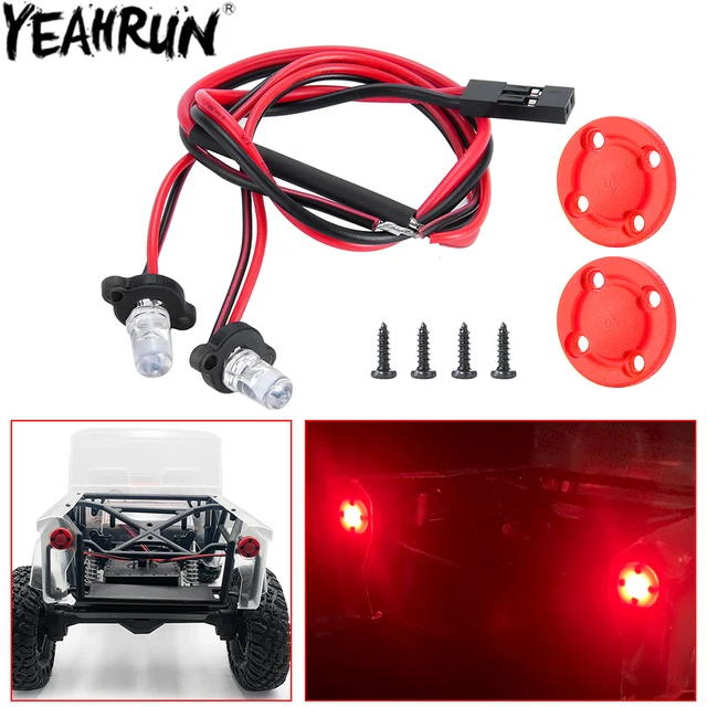 YEAHRUN RC Car Taillight Spotlight Red LED Light dla 1/10 VS4-10 Phoenix VPS09007 Vanquish Products Parts