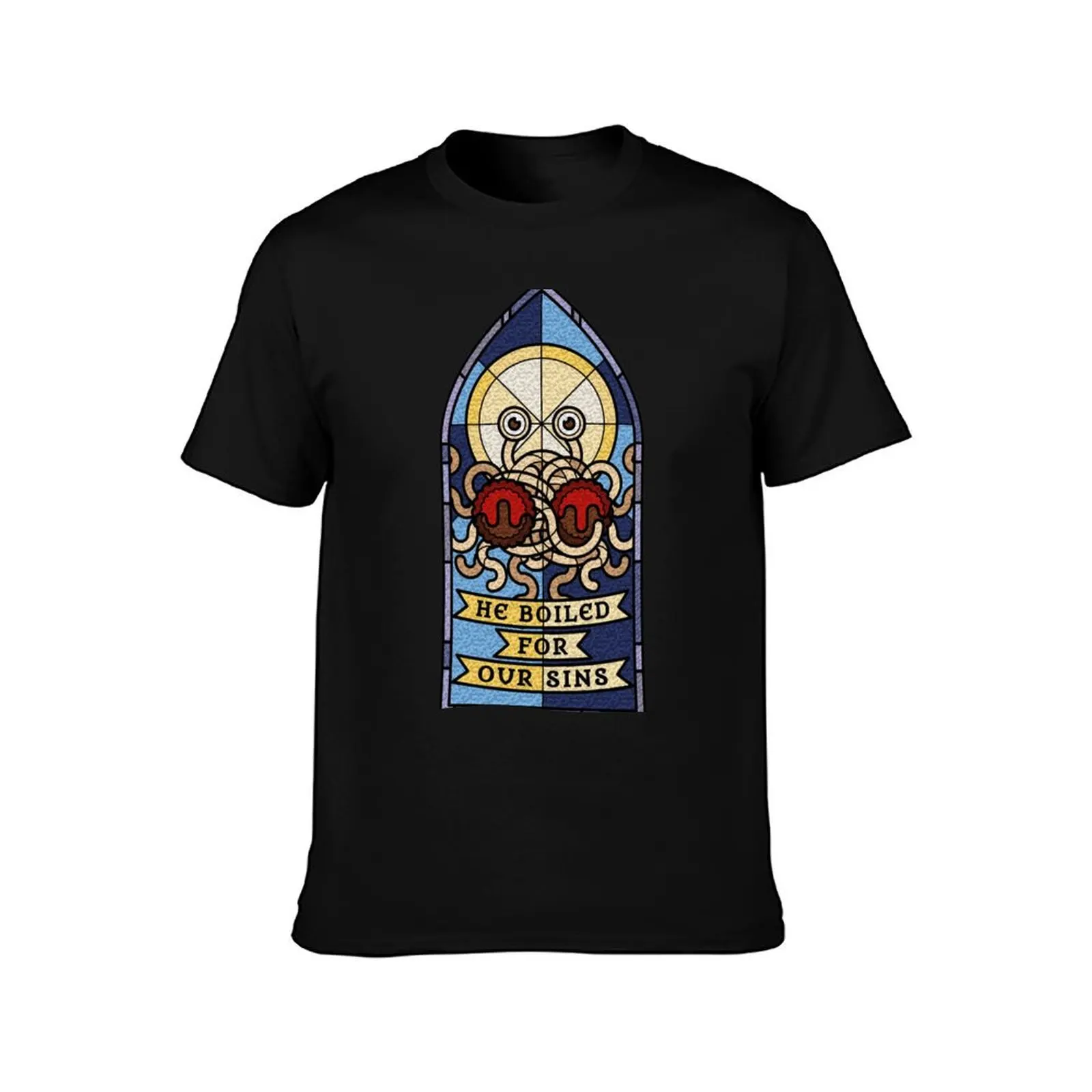 Pastafarian (He boiled for our Sins) T-Shirt Work Style Casual T-Shirt