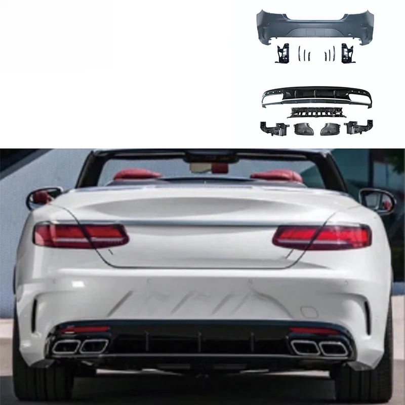 

S Class C217 UPGRADE S63 S65 Style Facelift Full Set Car Accessories REAR BUMPER REAR DIFFUSER EXHAUST TIP C217