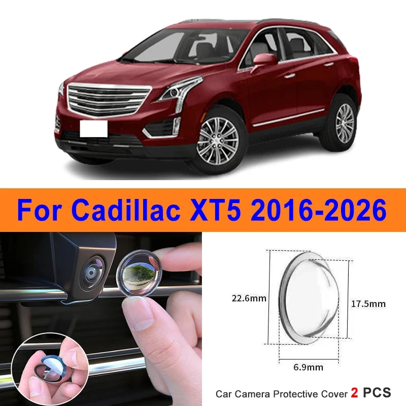 

360 Reverse Image Car Camera Cover Anti-Scratch PC Lens Protector Stickers For Cadillac XT5 2016-2026 2Pcs