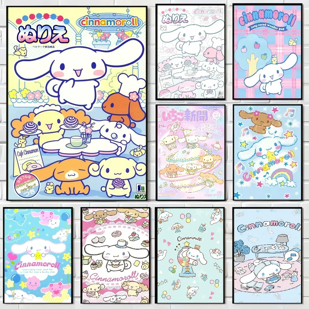 

Kawaii C-Cinnamoroll Cartoon Cute Movie Sticky Posters Vintage Room Bar Cafe Decor Nordic Home Decor