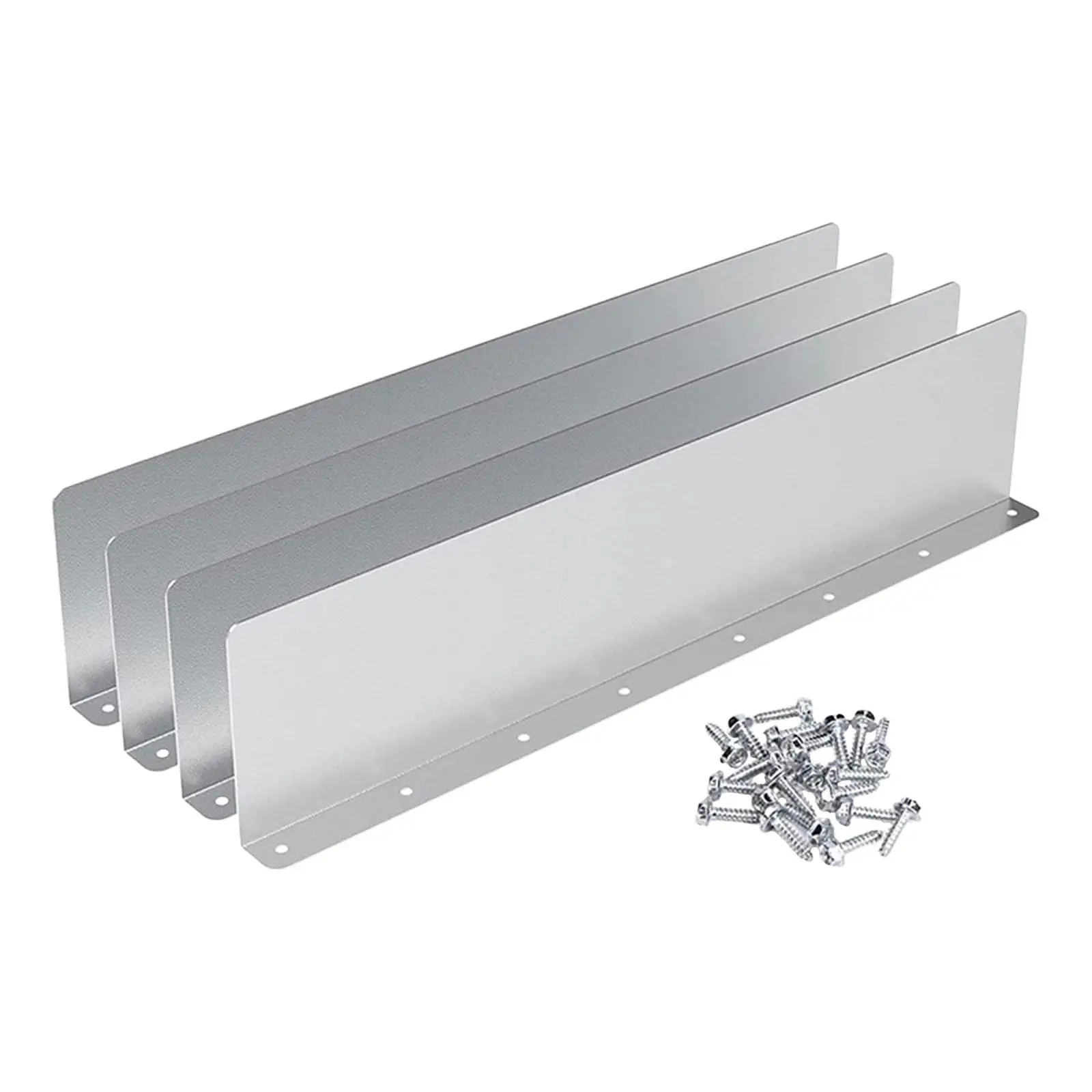 4x Aluminum with 32 Screws Straight Rain Diverter Roofing Gutter Guards