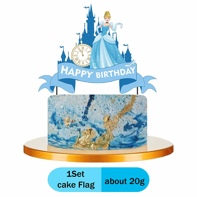 Cinderella Happy Birthday Party Princess Balloon Decoration Tablecloth Disposable Tableware Party Plate Cup Baby Shower