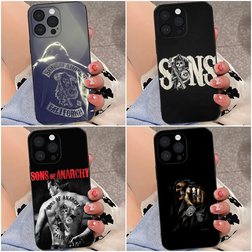 S-Sons Of A-Anarchy Phone Case For iPhone 16,15,14,13,12,Pro,Max,11,7,8,Plus,XR,XS Max Shockproof Silicone Soft Shell