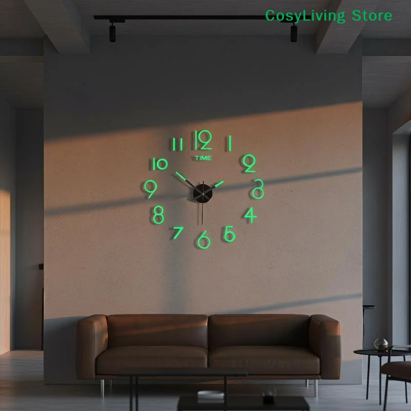 [CL]3D DIY Quartz Acrylic Large Wall Clock Modern Design Mirror Stickers Living Room Home Decor[CL]