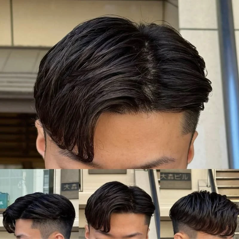 باروكات الذكور # 1ب40 # 1b65 شعر مستعار للرجال 80%-90% كثافة الرجال عقدة مزدوجة قوية S شعر مستعار اصطناعي 100% شعر بشري أسود