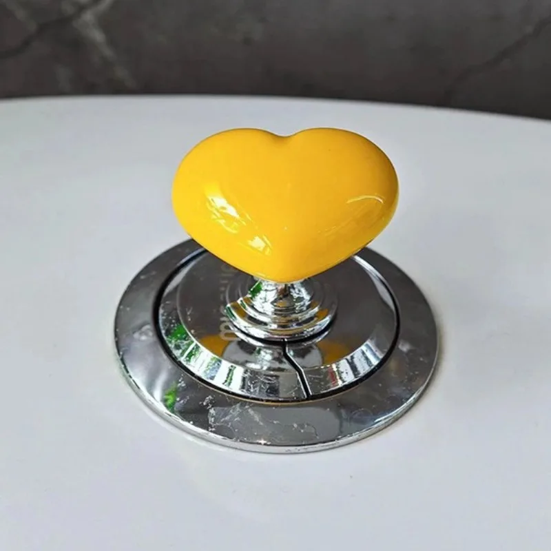 3 Pcs Heart Shape Toilet Presser Toilet Press Button Bathroom Water Tank Buttons Push Switch Bathing Room Decor Nail Protector