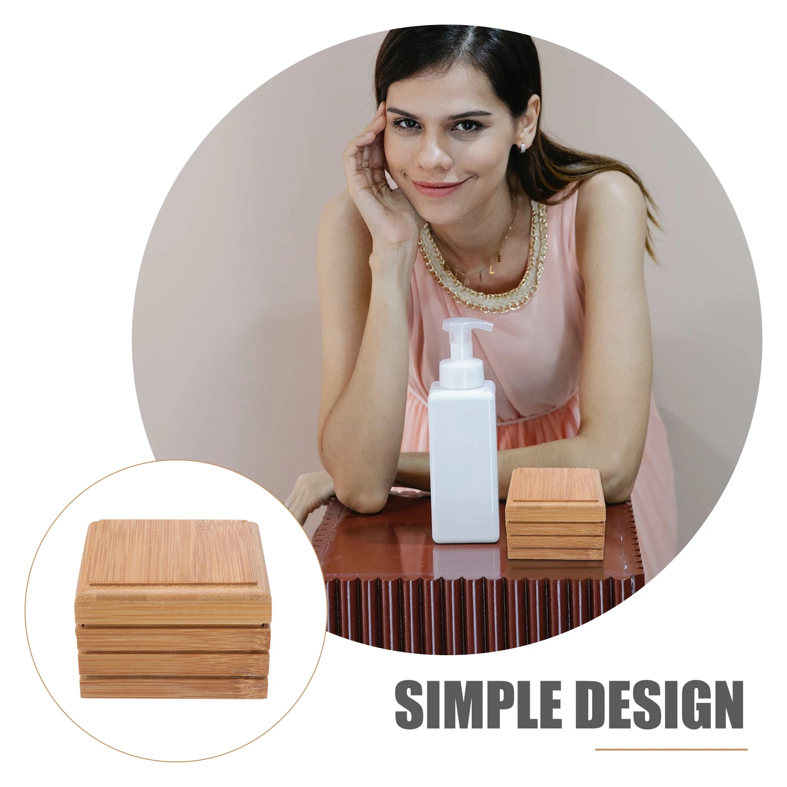 

Bamboo Dish Wood Color Compact Portable Soap Storage Box For Bathroom Bathtub Kitchen Counter Holder Container