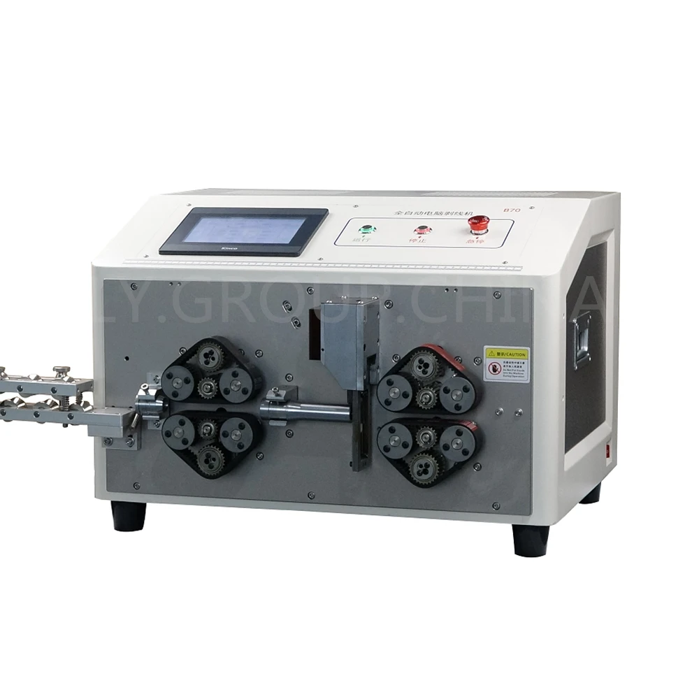 Máquina de descascamento e corte tipo rastreador, tela de toque totalmente automático, 16 rodas, 220V, 110V, B16, B25, B35, B70