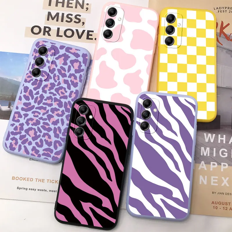 Zebra Snake Leopard TPU For Samsung Galaxy A14 Case 4G 5G Cover Silicone Cow Print For Samsung A14 Thin Case Bumper A 14