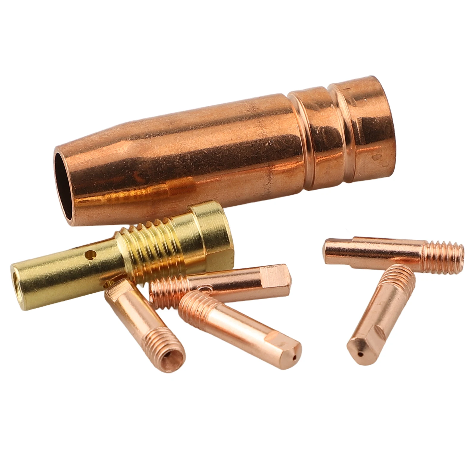 For MIG Welding Flux Core Gasless 0.6/0.8/0.9/1.0/1.2mm Brass Nozzle Tips Kit Airless Nozzle Tip Kit For Century FC90 80GL